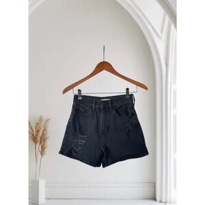 So Boyfriend Midi Black Denim Shorts Size 1/25